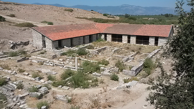 The Bishop’s Palace before the removal of the protective roof The Bishop’s Palace before the removal of the protective roof